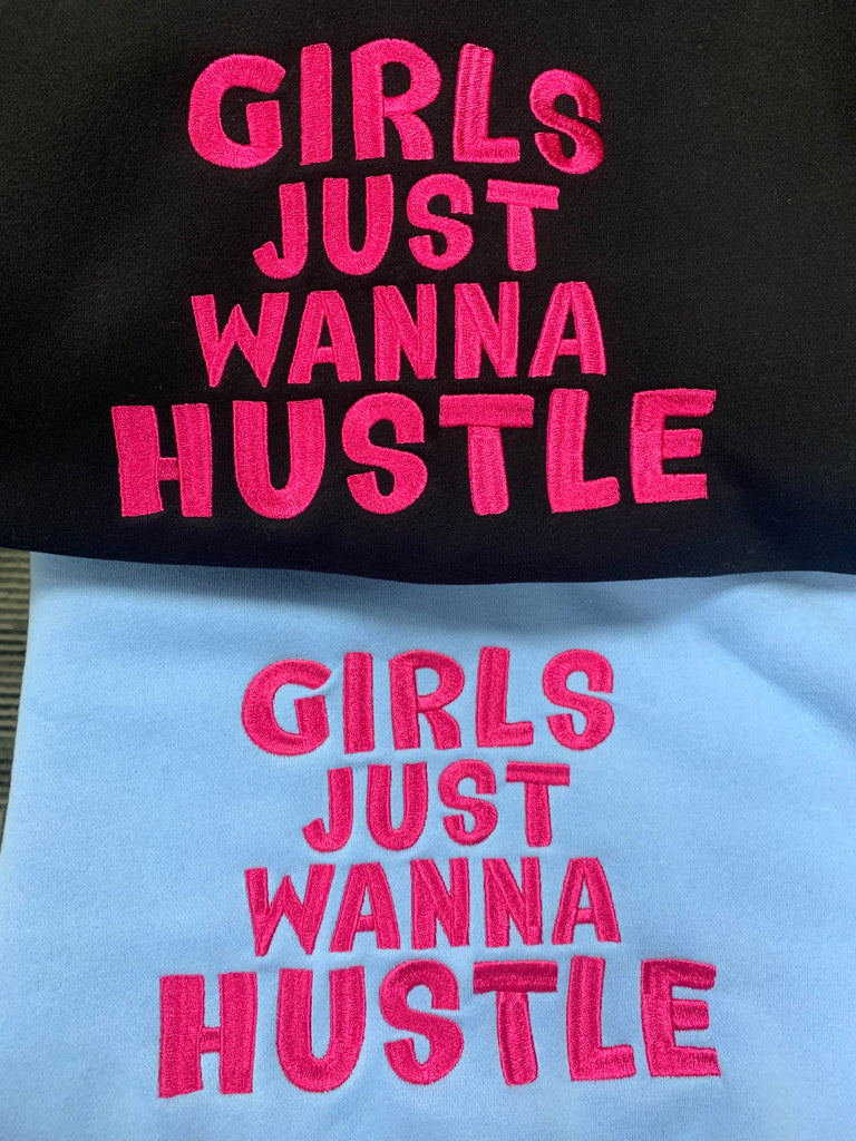 "Girls Just Wanna Hustle" Cropped Hoodie